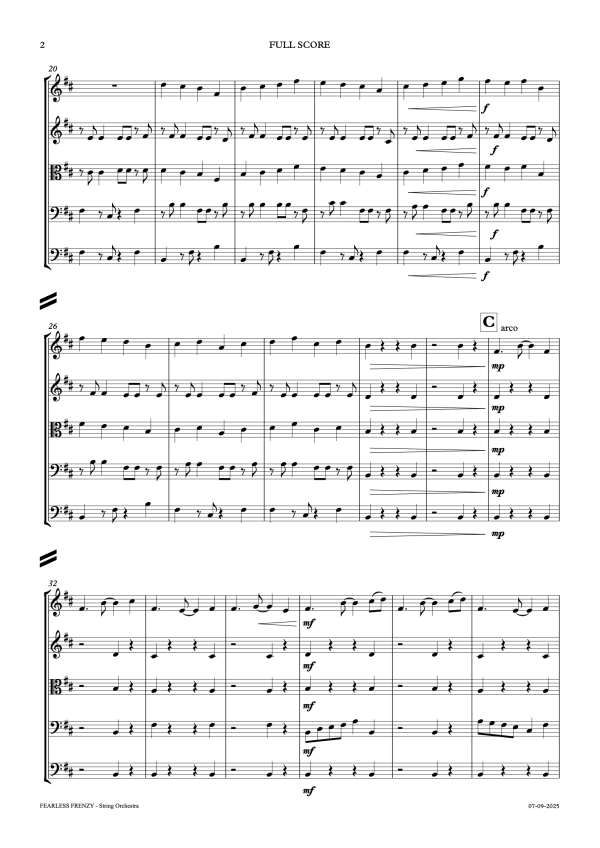 Fearless Frenzy - String Orchestra - Intermediate - Image 3